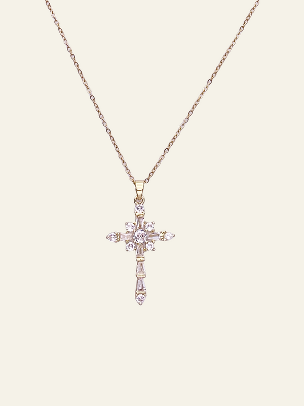 Cross Rose Necklace