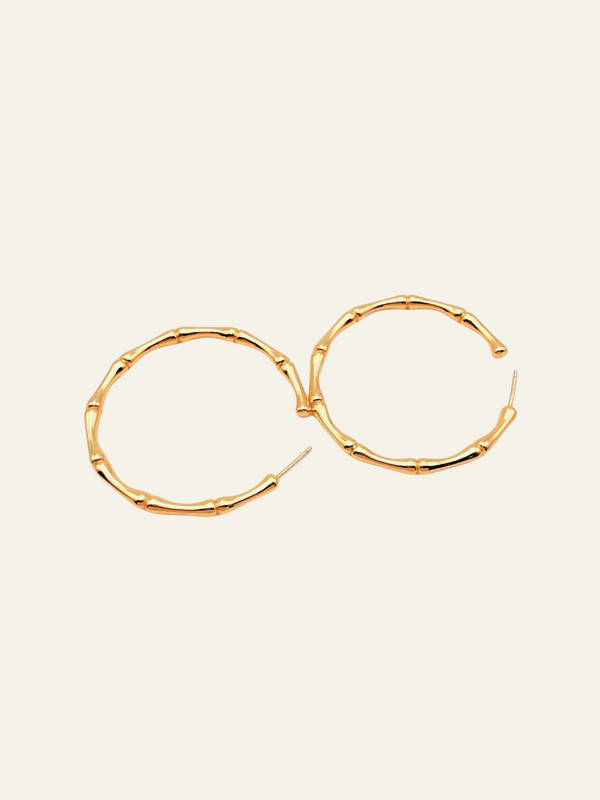 Bamboo Hoop Earrings