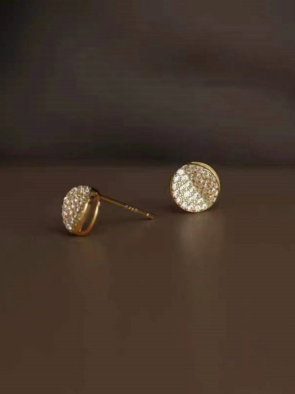 Diamond Circle Stud Earrings