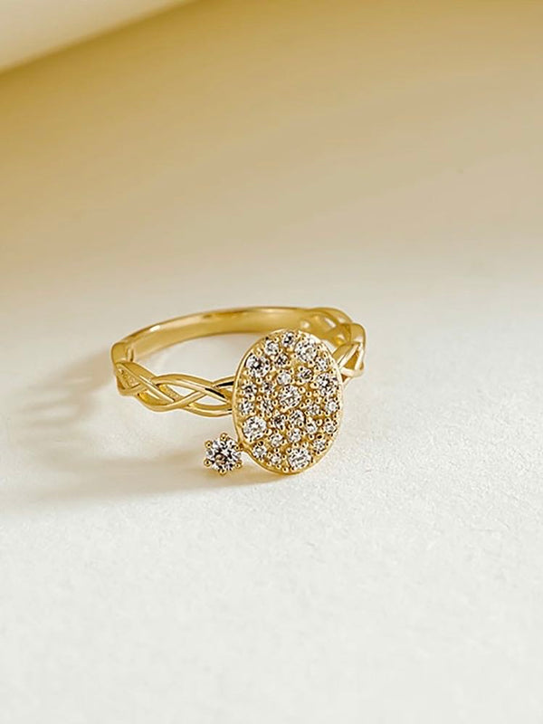 14K Star Studded Twist Ring