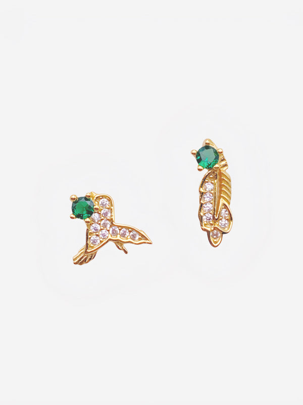 18K Feather Stud Earrings