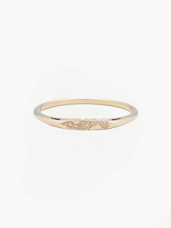 14K  Hollow Print Ring